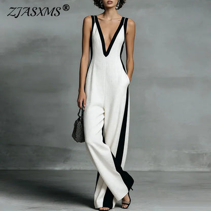 Combinaison Large "Hollow Out" Rayée – ZJASXMS Collection 2026