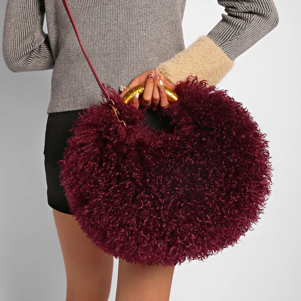 Cabas en Fausse Fourrure – Style Tendance Y2K