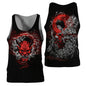 Samurai Oni Mask Tattoo 3D All Over Printed Men vest Summer Harajuku Sleeveless T-shirt Unisex Casual Polyester Tank Tops