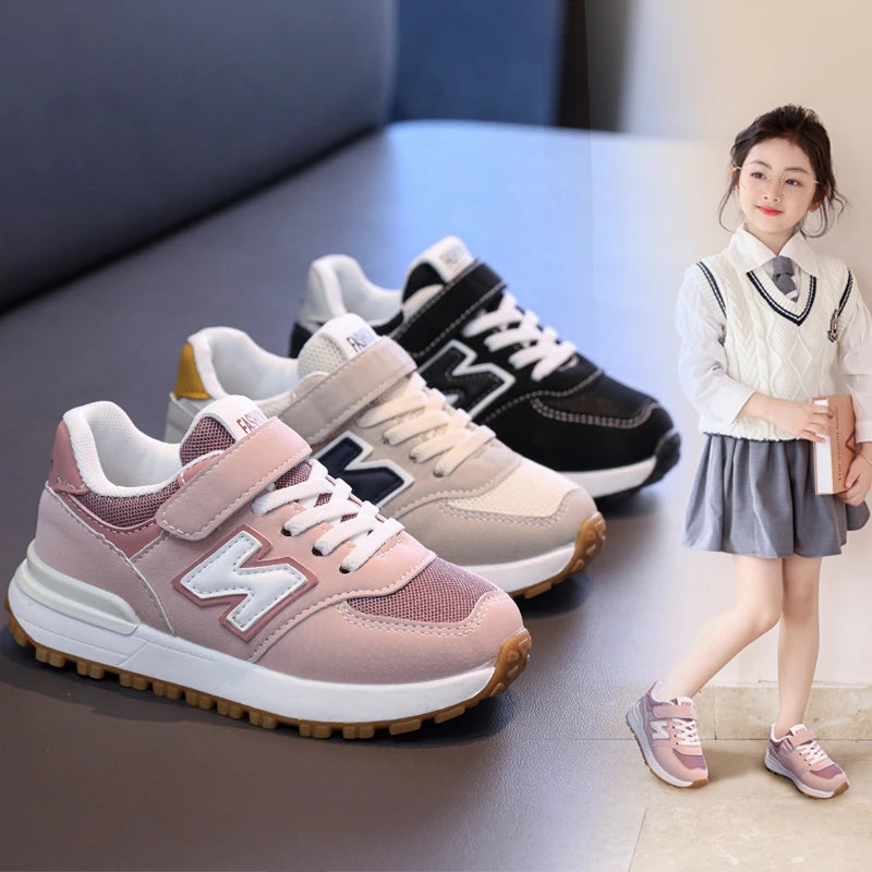 Children's Sneakers Kids Fashion Design White Non-slip Casual Shoes Boys Girls Hook Breathable Sneakers Toddler Outdoor Shoes