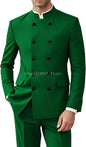 Men 2 Pieces  Suit   Suits for Men Gold Button Jacket Pant Set Traditional Wedding