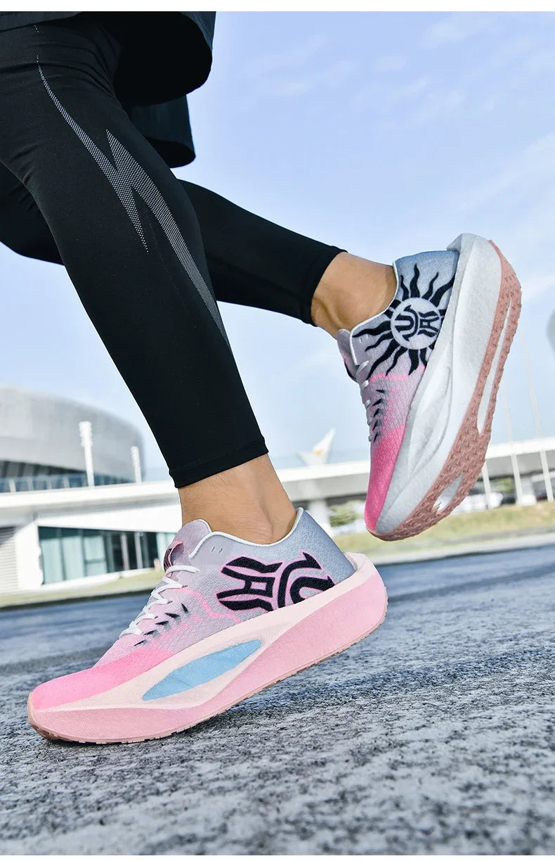 Marathon Men Running Shoes Carbon Board Sports Breathable Comfortable Athletic Air Cushion Women's Lightweight Nonskid Sneakers