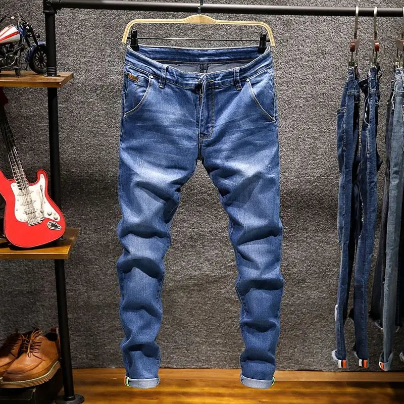 Jean Slim Déchiré Usé Tsingyi – Style Casual, Effet Moustache &amp; Confort Stretch