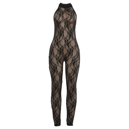 Combinaison Slim en Dentelle Ajourée – Élégance "High Street" par Foamlina