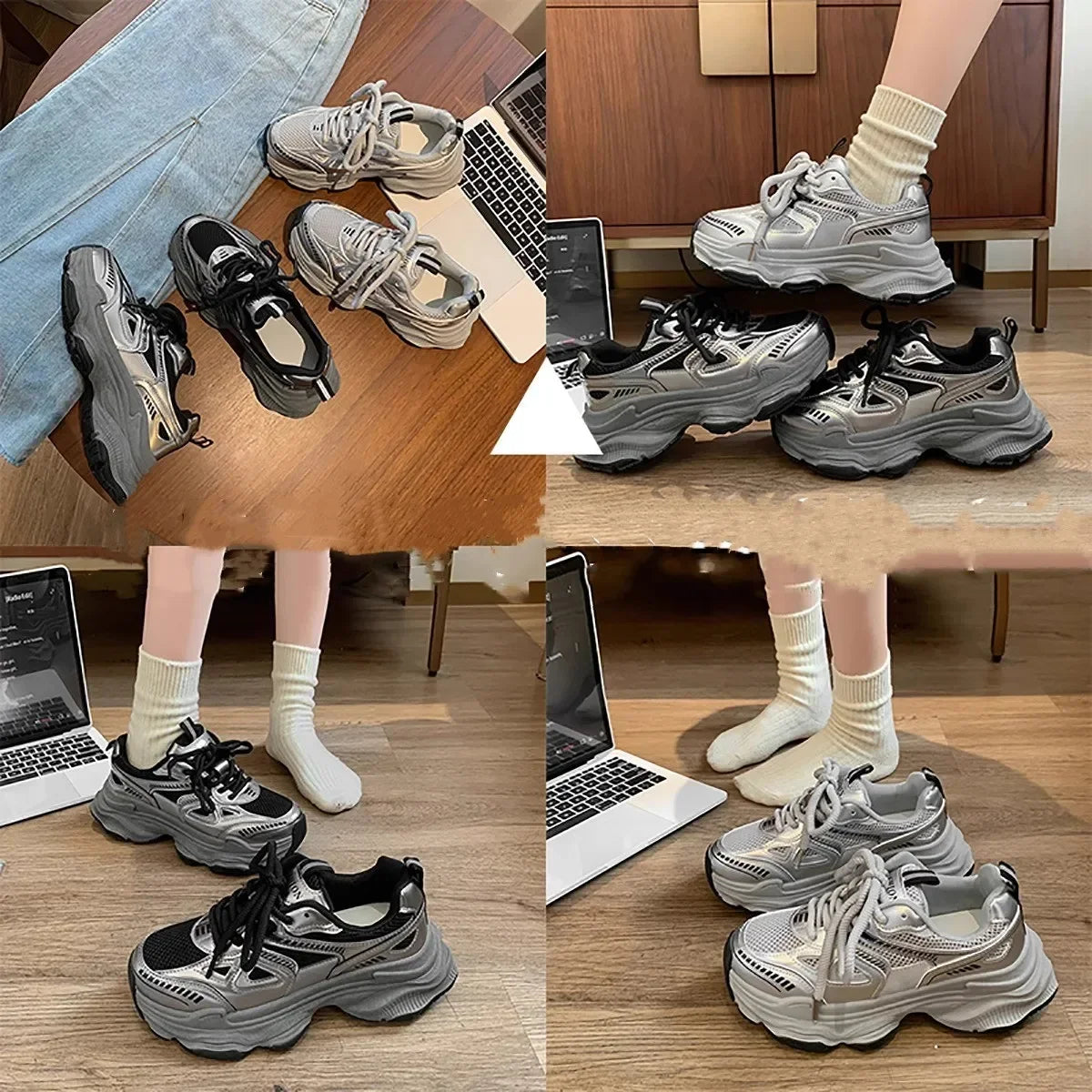 Sneakers Imperméables ROME YBQJOO 2025 – Confort Casual, Style Épuré &amp; Semelle Plat-Compensée