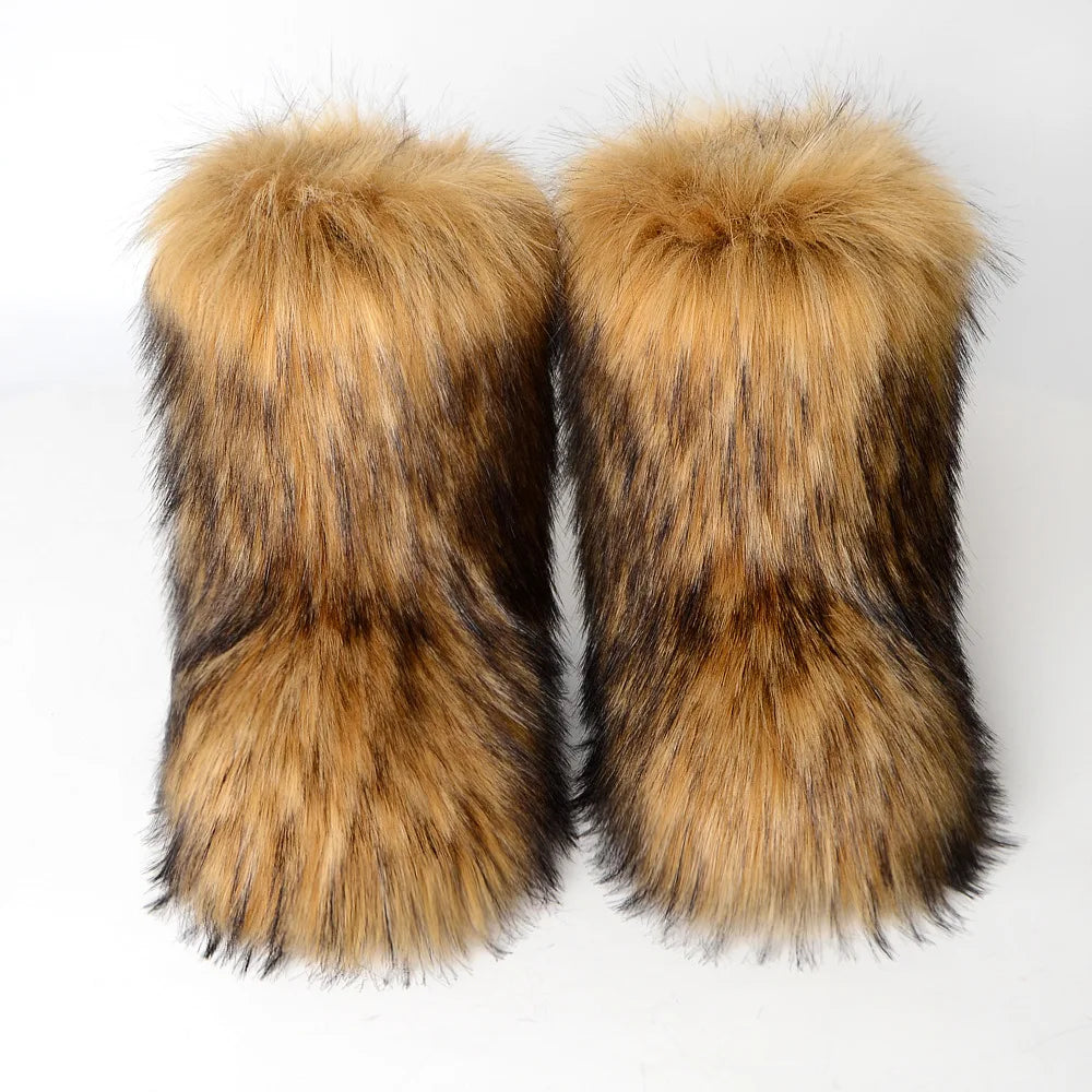 Bottes de Neige de Luxe en Fausse Fourrure EAEOVNI – Chaleur Extrême &amp; Style Hivernal Glamour