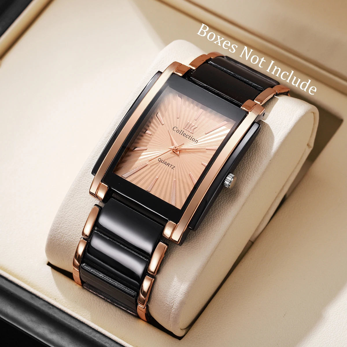 Fashion Rectangle Men Business Watches Luxury Stainless Steel Strap Quartz Wristwatch For Mens Clock Reloj Hombre（Without Box）