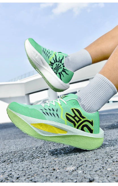Marathon Men Running Shoes Carbon Board Sports Breathable Comfortable Athletic Air Cushion Women's Lightweight Nonskid Sneakers