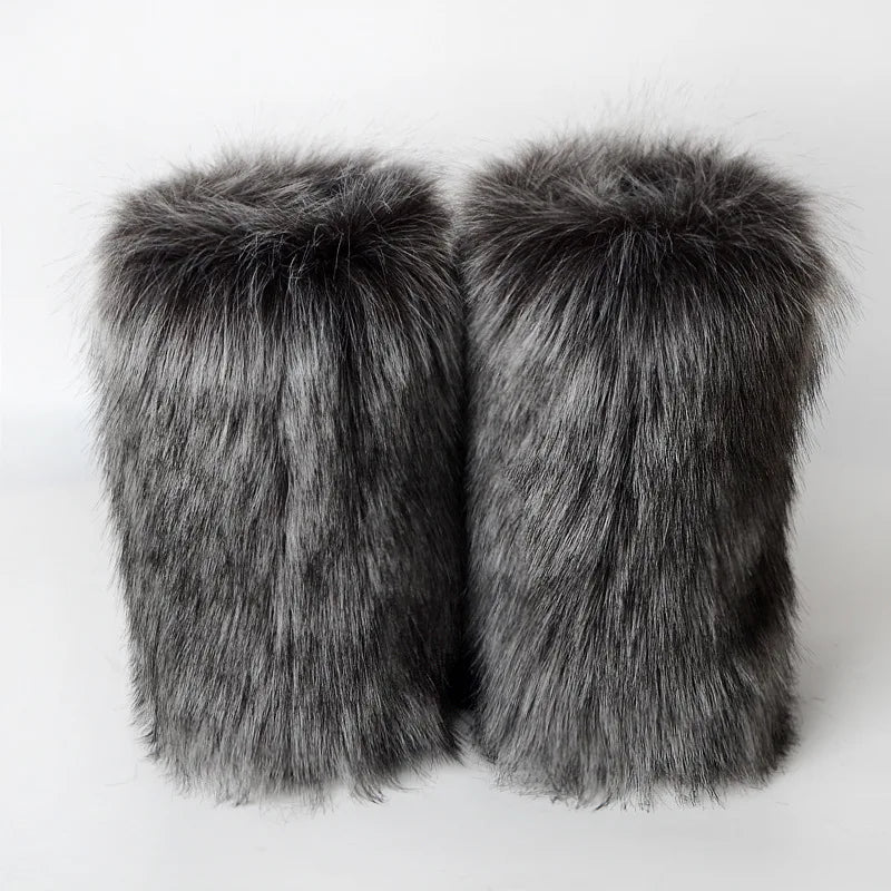 Bottes de Neige de Luxe en Fausse Fourrure EAEOVNI – Chaleur, Style &amp; Confort Gothique Chic