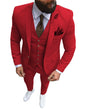 New Pink Men's 3 Pieces Suit Formal Business Notch Lapel Slim Fit Tuxedos Best Man Blazer For Wedding(Blazer+Vest+Pants)