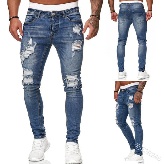Jean Coupe Pencil en Denim Premium – Style Casual, Taille Basse &amp; Délavage Clair