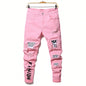 Jean Slim en Denim Lourd Stretch LVCCCI'S – Style Preppy &amp; Finitions Lettrées