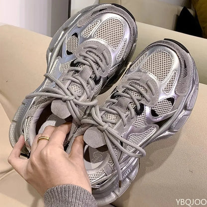 Summer new retro thick soled height increasing women's shoes casual comfortable sneakers fashionable versatile women's shoes