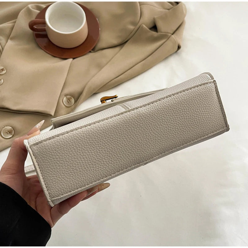 Brand Luxury Trapezoidal Clutch Bag Hardware Lock Design Square Bag Fashion Shoulder Handbag Crossbody Women Evening Clutches