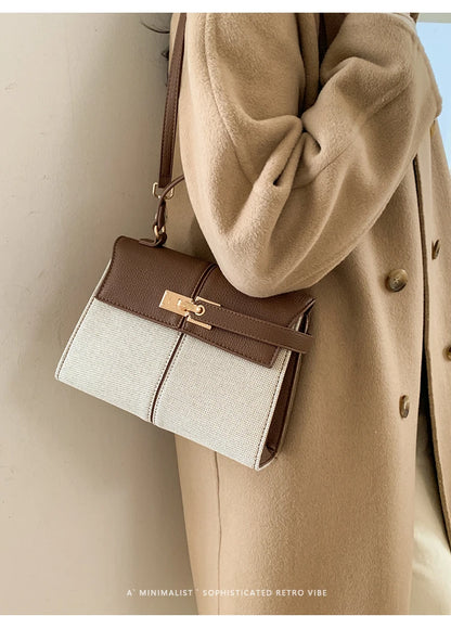 Elegant Versatile Ladies Crossbody Bag Handbag  Bag Fashionable Outgoing Small Handle Bag Commuting Style Detachable Strap