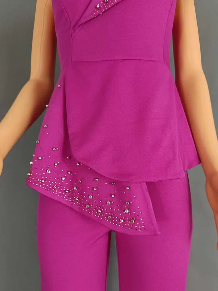 Combinaison Bustier Slim à Rivets – Édition Spéciale "Birthday &amp; Event"