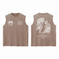Darc Wolves Sport Vintage Washed Vest Tees Gym Bodybuilding Fitness Sleeveless T Shirts Basketball Workout Darcs Tank Tops
