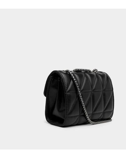 Black Luxury Handbags And Purse Women PU Leather Messenger Shoulder Bag Plaid Female Crossbody Bag Tassel Quilted Brand