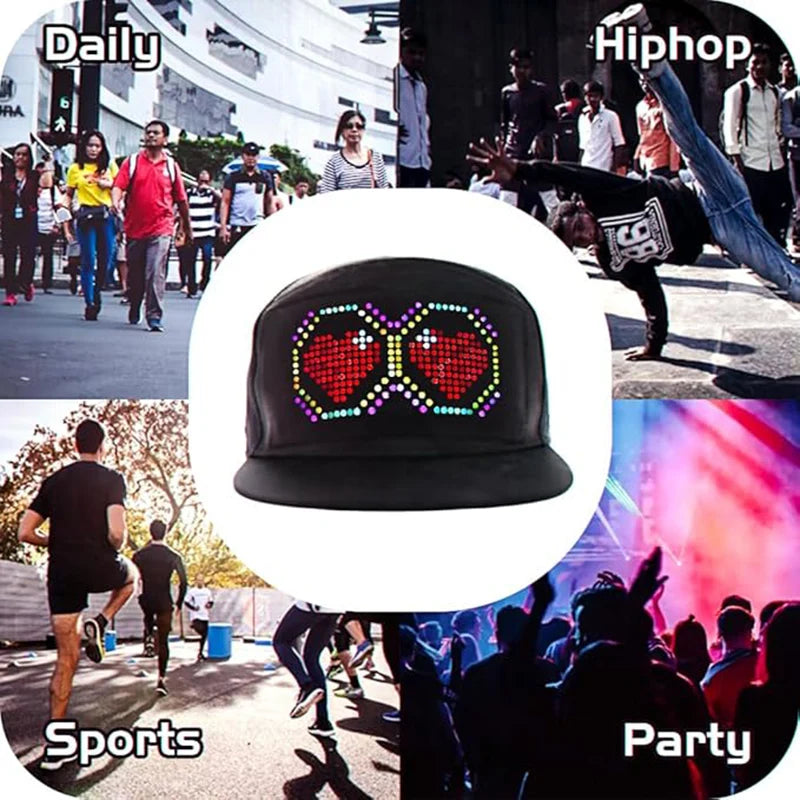 App Control LED Display Up Baseball Caps Hats Bluetooth Personalized Customized New Messages Era for Parties, Birthdays, Gifts