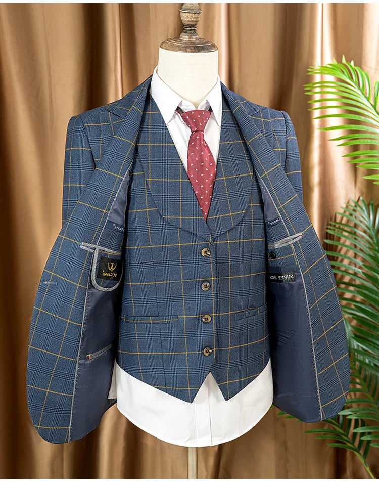 Costume Homme Business &amp; Smart Casual ST Cassy – Modèle 701 (Maille Knit Confort, Mélange Polyester &amp; Rayonne)