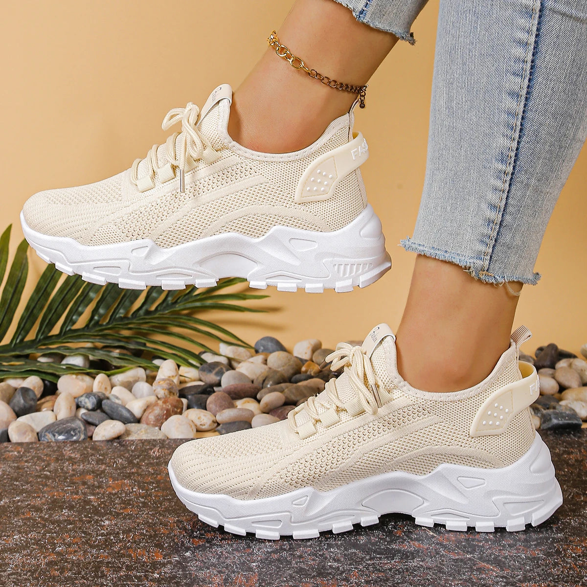 Sneakers Compensées Femme SA006 – Style Urbain, Confort &amp; Hauteur