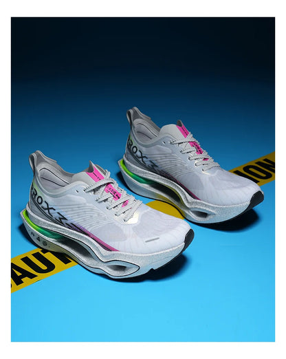 Couple Carbon Plate Running Shoes Ultra-Light Breathable Anti-Slip Sport Shoes Shock Absorption Wear Resistant Casual Sneakers