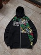Explosions Y2K Hooded sweater Men American Retro Hip-Hop Street Graffiti Unisex Zipper Hoodie Fashion Printed Pattern Sweatshirt