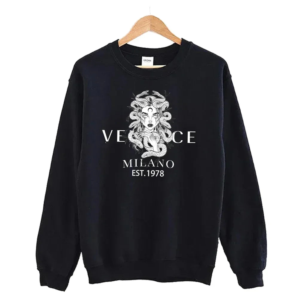 Men's autumn round neck sweatshirt set, luxurious printed simple casual sports set