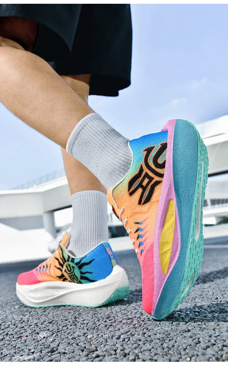 Marathon Men Running Shoes Carbon Board Sports Breathable Comfortable Athletic Air Cushion Women's Lightweight Nonskid Sneakers
