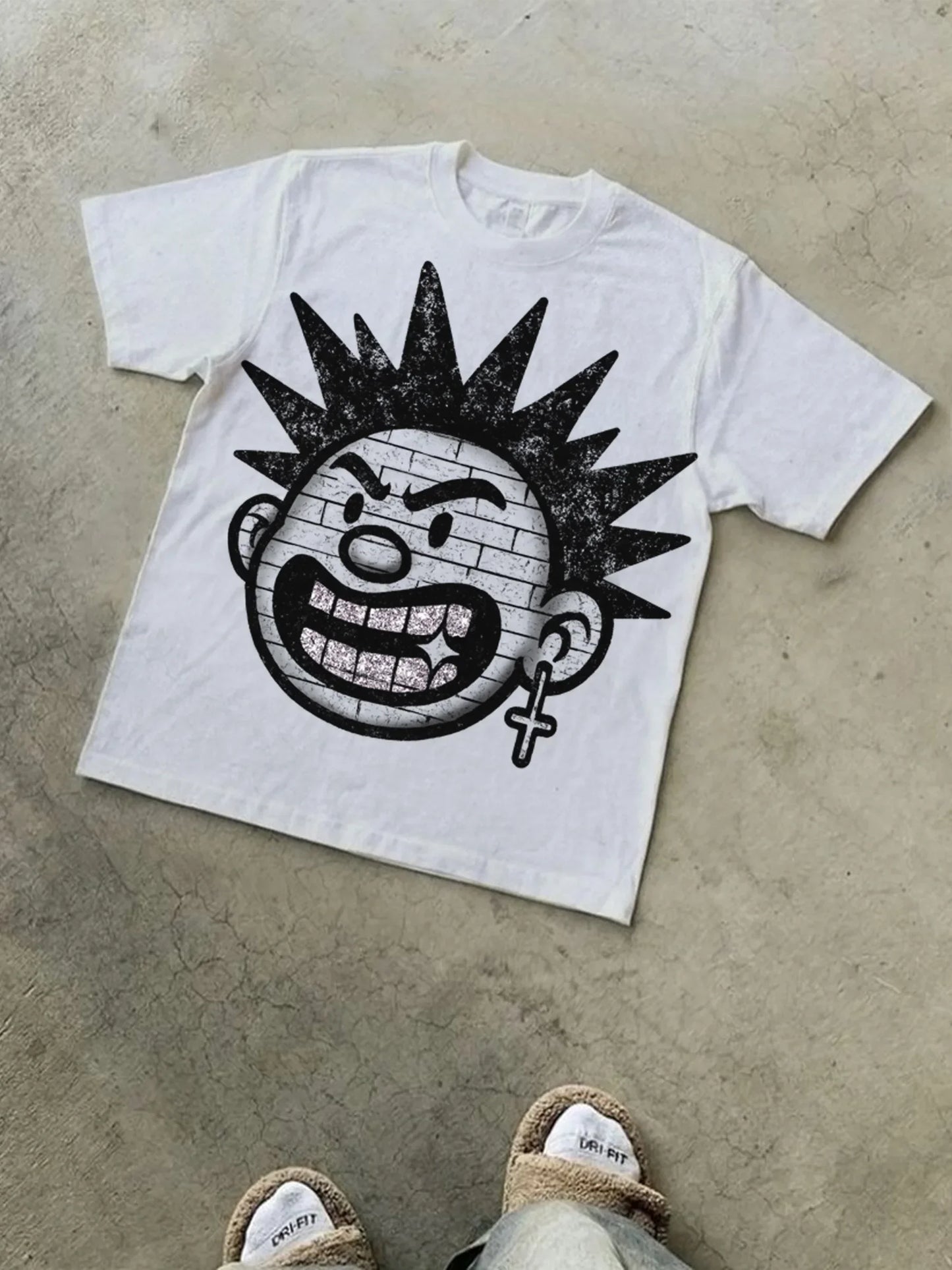 T-Shirt Géométrique en Coton Junior – Style Casual, Appliques &amp; Confort All Season