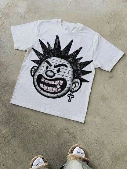 T-Shirt Géométrique en Coton Junior – Style Casual, Appliques &amp; Confort All Season
