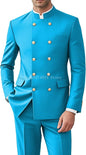 Men 2 Pieces  Suit   Suits for Men Gold Button Jacket Pant Set Traditional Wedding