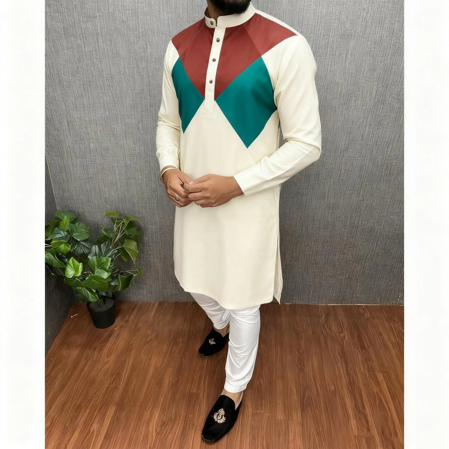 2026 Men's Clothing Ethnic Print Plus Size Tops Wedding Wear Classic Morocco Kaftan Herren Muslim Tenue Arabe Homme﻿