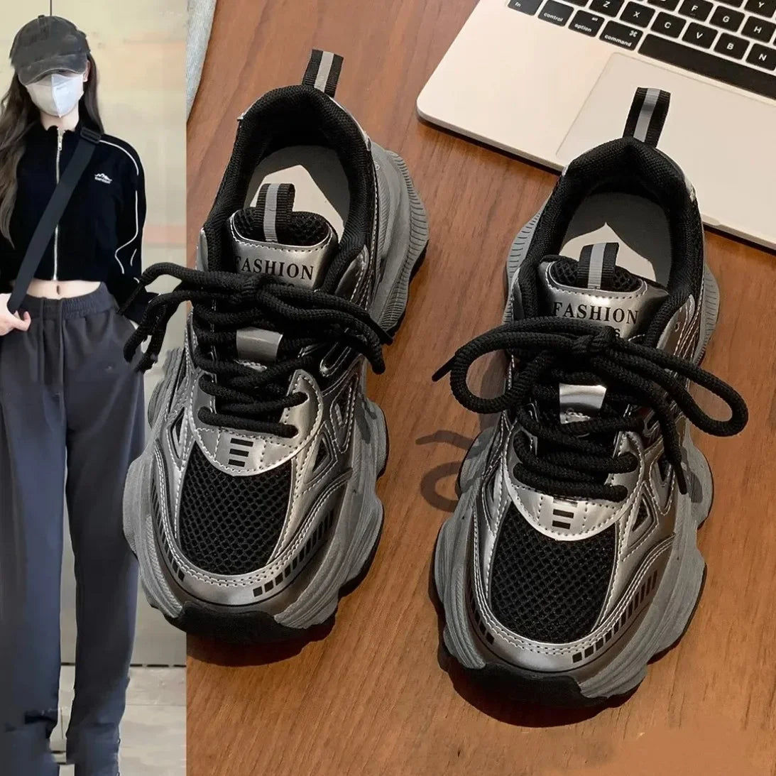 Fashion Platform Sneakers for Women Casual Non Slip Thick Sole Sports Shoes Woman Comfortable Casual Sports Shoes Zapatos Mujer
