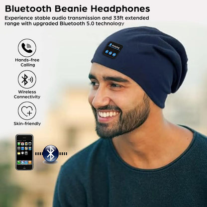 Wireless Stereo Bluetooth Headphone Summer Beanie Sleep Soft Cotton Cap Lightweight Running Earphone Headset Sports Music Hat