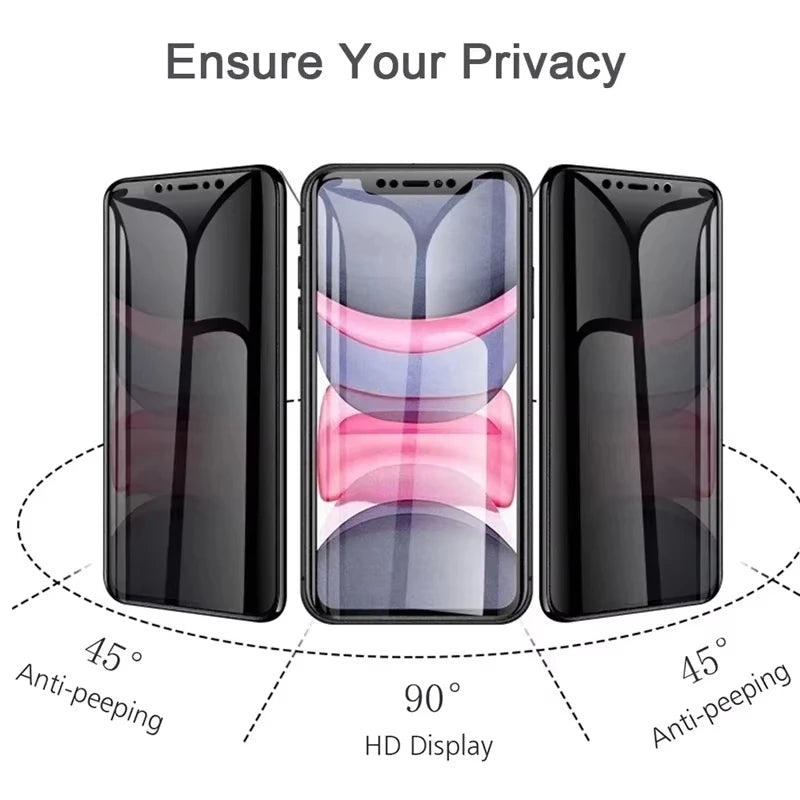 1-5PCS Matte Privacy Screen Protectors For iPhone 17 16 15 Pro Max 14 13 12 11 17Air X XR XS 7 8 Plus SE Anti Spy Ceramic Film
