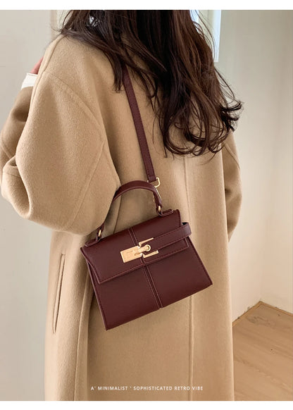 Elegant Versatile Ladies Crossbody Bag Handbag  Bag Fashionable Outgoing Small Handle Bag Commuting Style Detachable Strap