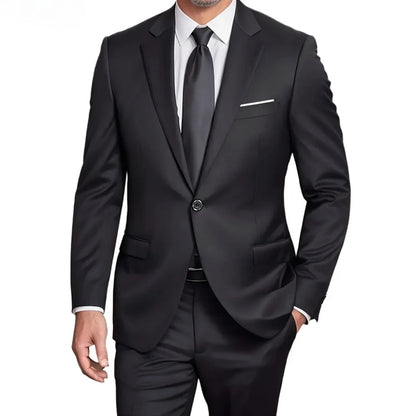 Men's 3 Piece Suit Set Wedding Solid Color Blazer Vest Pants Formal Business Dress Classic Tuxedo for Party Groomsmen