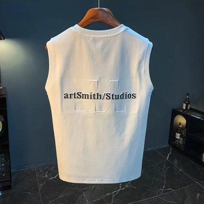 Cotton men's summer new breathable top sleeveless vest, camisole, fitness American T-shirt trend versatile and fashionable multi