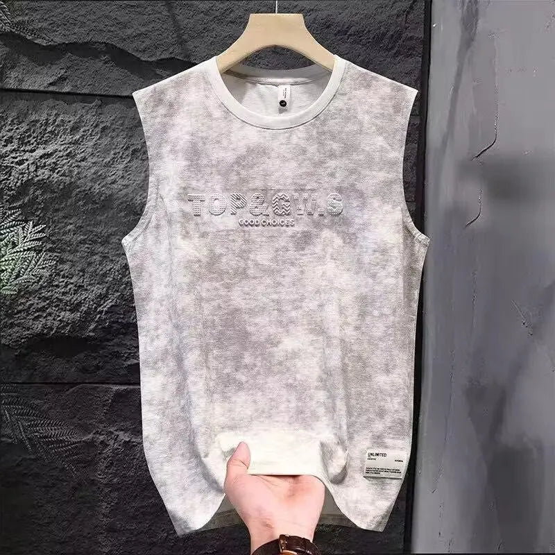 Cotton men's summer new breathable top sleeveless vest, camisole, fitness American T-shirt trend versatile and fashionable multi
