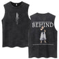 Anime Jujutsu Kaisen Satoru Gojo Vintage Wash Tank Tops Men Women Classic Manga Cotton T Shirt Fashion Loose Sleeveless T-Shirt