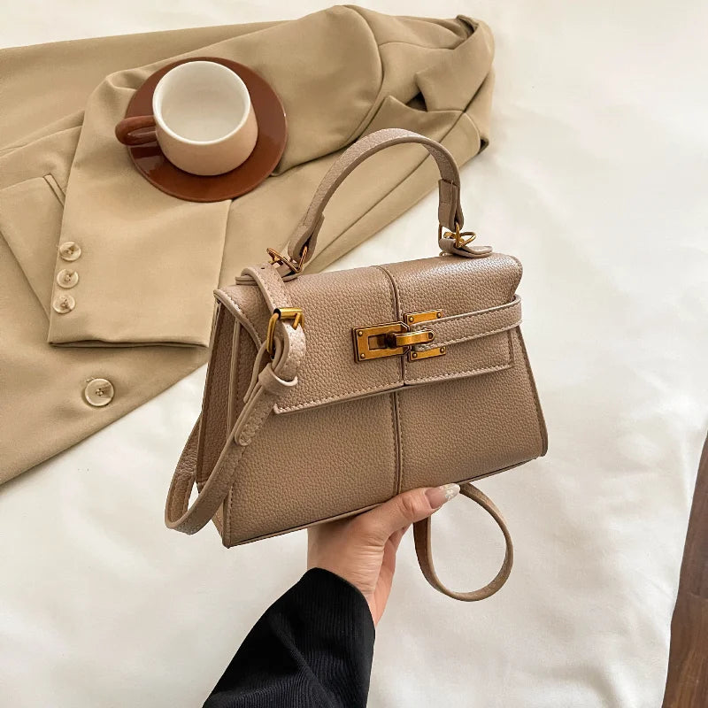 Brand Luxury Trapezoidal Clutch Bag Hardware Lock Design Square Bag Fashion Shoulder Handbag Crossbody Women Evening Clutches