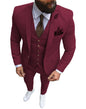 New Pink Men's 3 Pieces Suit Formal Business Notch Lapel Slim Fit Tuxedos Best Man Blazer For Wedding(Blazer+Vest+Pants)