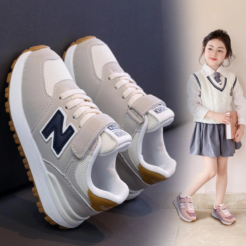 Children's Sneakers Kids Fashion Design White Non-slip Casual Shoes Boys Girls Hook Breathable Sneakers Toddler Outdoor Shoes