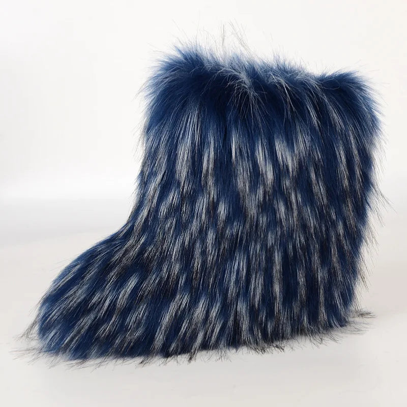 Bottes de Neige de Luxe en Fausse Fourrure EAEOVNI – Chaleur Extrême &amp; Style Hivernal Glamour