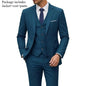 Men's 3 Piece Suit Set Wedding Solid Color Blazer Vest Pants Formal Business Dress Classic Tuxedo for Party Groomsmen