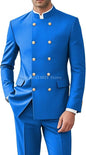 Men 2 Pieces  Suit   Suits for Men Gold Button Jacket Pant Set Traditional Wedding