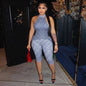 FAGADOER Color Patchwork Polka Dot Romper Retro Big Dot Bandage Halter Bodycon Jumpsuits Summer Streetwear Playsuits 2026 Trendy