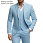 Men's 3 Piece Suit Set Wedding Solid Color Blazer Vest Pants Formal Business Dress Classic Tuxedo for Party Groomsmen