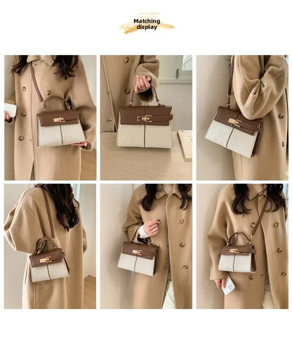 Elegant Versatile Ladies Crossbody Bag Handbag  Bag Fashionable Outgoing Small Handle Bag Commuting Style Detachable Strap